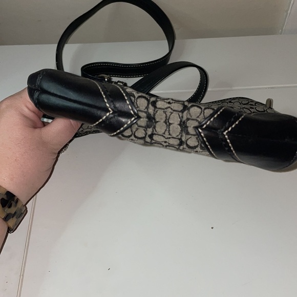 Black Coach Crossbody Purse with Silver Hardware - Picture 3 of 5